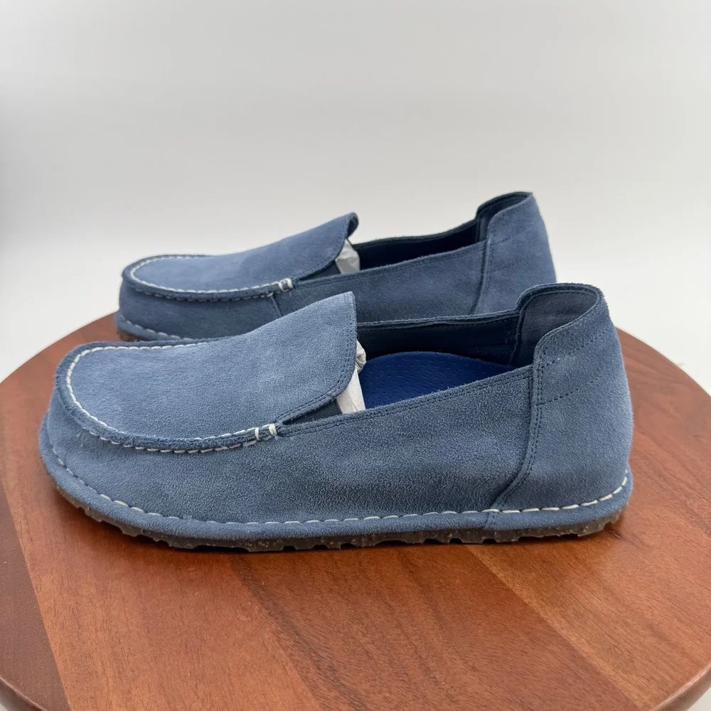 Birkenstock Utti Slip On Elemental Blue Suede Loafers 1027323 Men EU 43/US 10